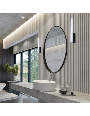 Elegante luminária vertical LED ANTIGA para banheiro de 8 W, preta, 3000 K/4000 K, IP44