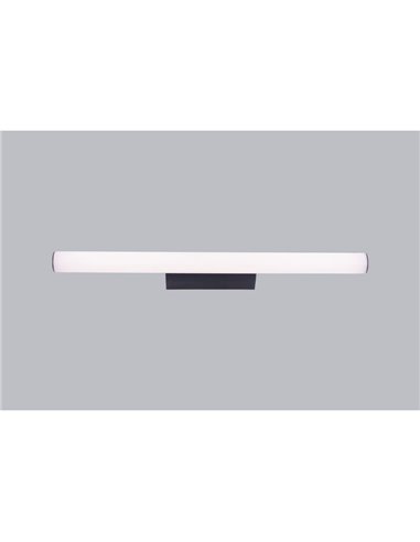 Aplique LED horizontal para baño 12W ANTIGA, negro con diseño elegante, 59,2cm, IP44 3000K/4000K