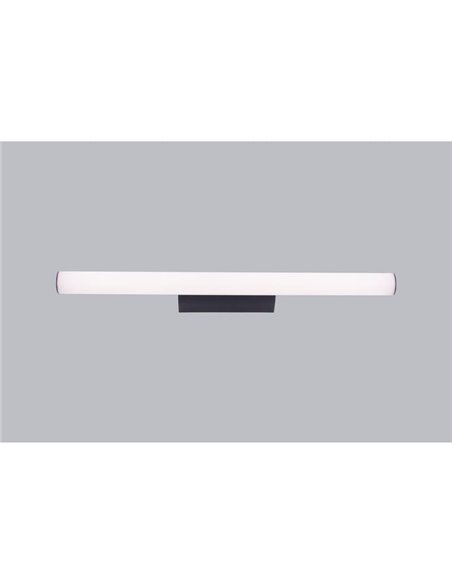 Aplique LED horizontal para baño 12W ANTIGA, negro con diseño elegante, 59,2cm, IP44 3000K/4000K