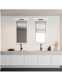Aplique LED horizontal para baño 12W ANTIGA, negro con diseño elegante, 59,2cm, IP44 3000K/4000K