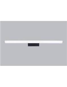 Aplique LED horizontal para baño 18W ANTIGA, negro con diseño elegante, 89,2cm, IP44 3000K/4000K