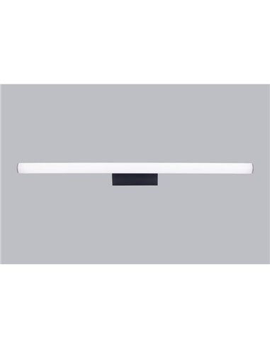 Aplique LED horizontal para baño 18W ANTIGA, negro con diseño elegante, 89,2cm, IP44 3000K/4000K