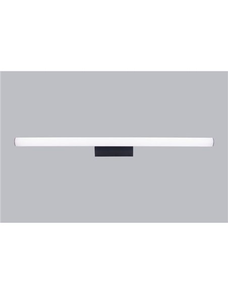 Aplique LED horizontal para baño 18W ANTIGA, negro con diseño elegante, 89,2cm, IP44 3000K/4000K