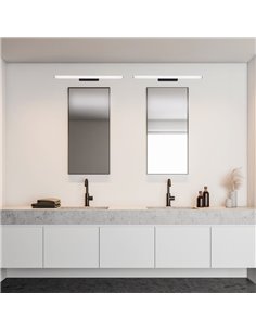 Aplique LED horizontal para baño 18W ANTIGA, negro con diseño elegante, 89,2cm, IP44 3000K/4000K 2