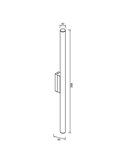 Aplique LED horizontal para baño 18W ANTIGA, oro con diseño elegante, 89,2cm, IP44 3000K/4000K