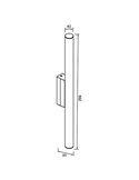 Aplique LED horizontal para baño 12W ANTIGA, negro con diseño elegante, 59,2cm, IP44 3000K/4000K