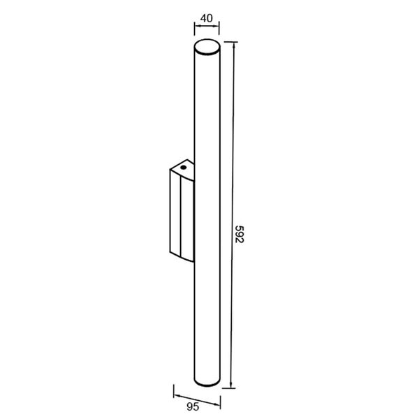 Aplique LED horizontal para baño 12W ANTIGA, negro con diseño elegante, 59,2cm, IP44 3000K/4000K