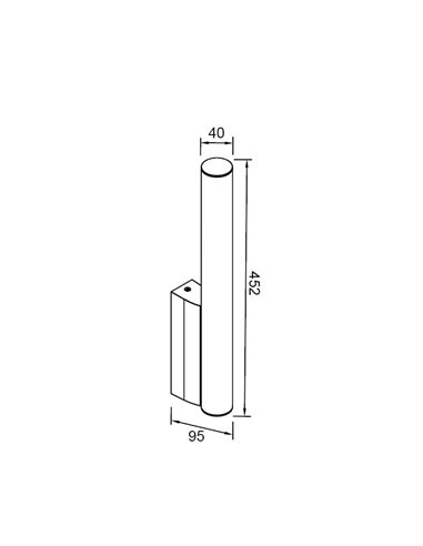Aplique LED vertical para baño elegante 8W ANTIGA negro, 3000K/4000K, IP44