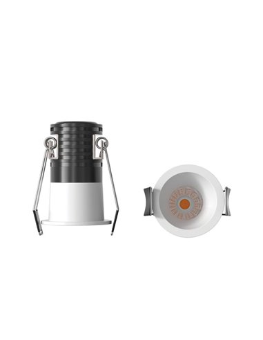 Downlight LED empotrable minimalista 3W CANE blanco, 45º, Ø40,2mm 3000K/4000K