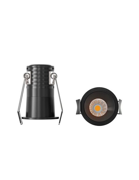 Downlight LED empotrable minimalista 3W CANE negro, 45º, Ø40,2mm 3000K/4000K