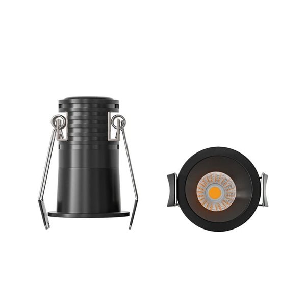 Downlight LED empotrable minimalista 3W CANE negro, 45º, Ø40,2mm 3000K/4000K
