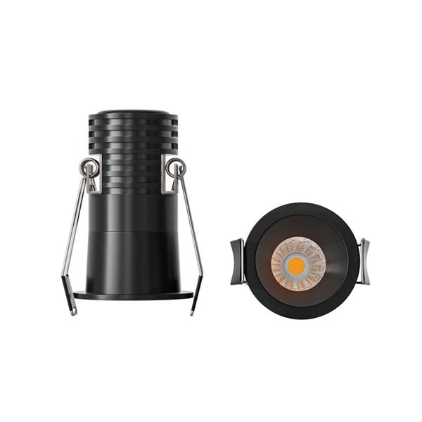 Downlight LED empotrable minimalista 7W CANE negro, 40º, Ø60,3mm 3000K/4000K