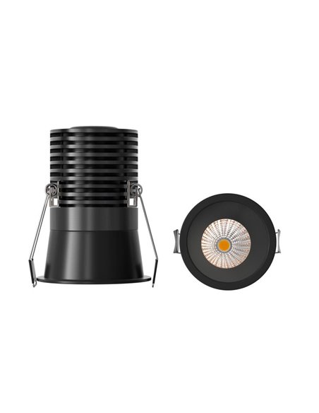 Downlight LED empotrable discreto 12W CANE negro, 38º, Ø81,5mm 3000K/4000K