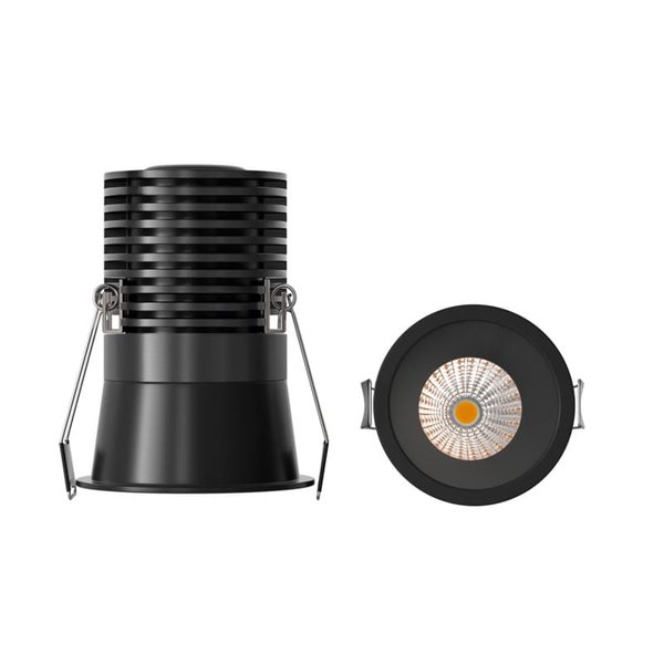 Downlight LED empotrable discreto 12W CANE negro, 38º, Ø81,5mm 3000K/4000K