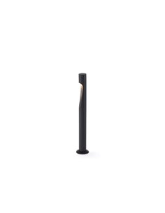 Baliza LED de jardín gris oscuro de 60cm ARAN, con cuerpo curvado elegante, IP65 6W 3000K