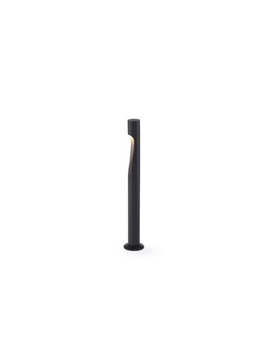 Baliza LED de jardín gris oscuro de 60cm ARAN, con cuerpo curvado elegante, IP65 6W 3000K