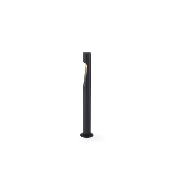 Baliza LED de jardín gris oscuro de 60cm ARAN, con cuerpo curvado elegante, IP65 6W 3000K
