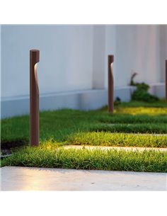 Baliza LED de jardín gris oscuro de 60cm ARAN, con cuerpo curvado elegante, IP65 6W 3000K 2