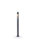 Baliza LED de jardín alta gris oscuro de 80cm ARAN, con cuerpo curvado elegante, IP65 6W 3000K