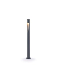 Baliza LED de jardín alta gris oscuro de 80cm ARAN, con cuerpo curvado elegante, IP65 6W 3000K