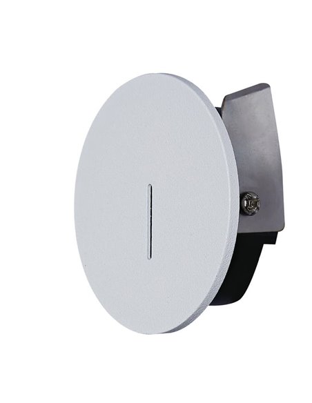 Luz LED empotrable redonda para escalera o pasillo SOTAVENTO blanca, Ø58mm 3W 3000K, IP42, corte 45mm