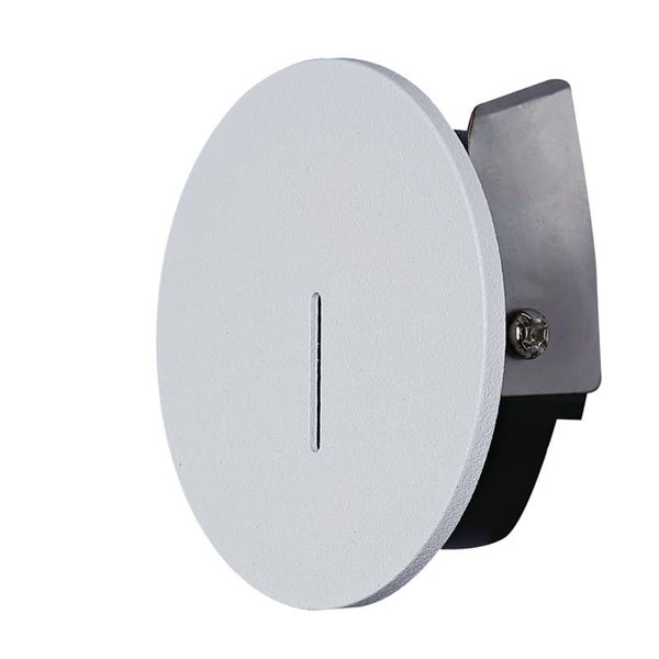 Luminária LED redonda SOTAVENTO para encastrar em escadas ou corredores, branca, Ø58mm, 3W, 3000K, IP42, recorte 45mm