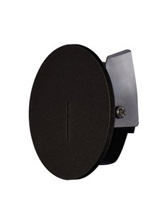 Spot LED encastrable rond SOTAVENTO pour escaliers ou couloirs, noir, Ø58mm, 3W, 3000K, IP42, découpe 45mm