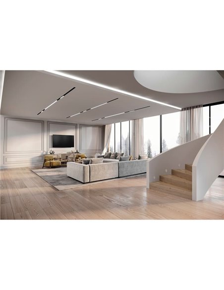 Luz LED empotrable redonda para escalera o pasillo SOTAVENTO negro, Ø58mm 3W 3000K, IP42, corte 45mm