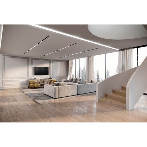 Luz LED empotrable redonda para escalera o pasillo SOTAVENTO negro, Ø58mm 3W 3000K, IP42, corte 45mm