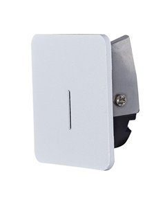 Luminária LED quadrada SOTAVENTO para encastrar em escadas ou corredores, branca, 56mm, 3W, 3000K, IP42, recorte 45mm