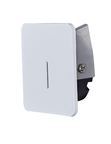Luz LED empotrable cuadrada para escalera o pasillo SOTAVENTO blanca, 56mm 3W 3000K, IP42, corte 45mm