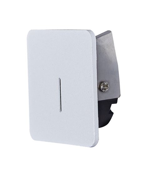 Luminária LED quadrada SOTAVENTO para encastrar em escadas ou corredores, branca, 56mm, 3W, 3000K, IP42, recorte 45mm