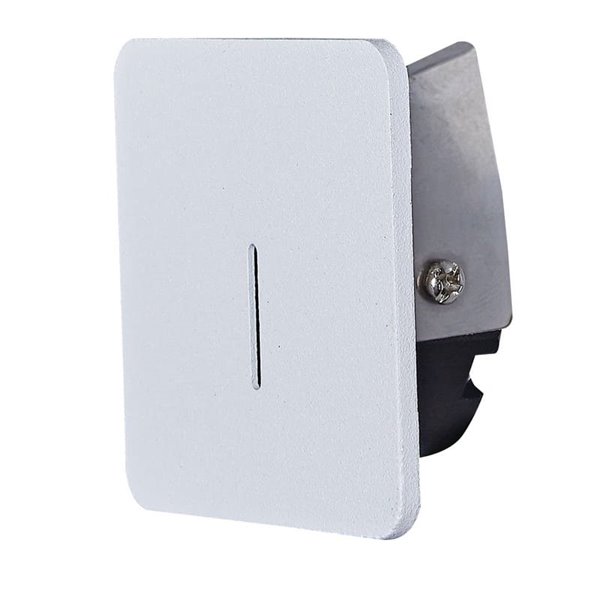Luminária LED quadrada SOTAVENTO para encastrar em escadas ou corredores, branca, 56mm, 3W, 3000K, IP42, recorte 45mm