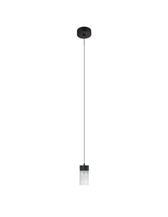 Lámpara colgante LED elegante en negro GRUISSAN, con difusor cilíndrico de cristal, 5W 3000K 30º