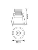 Downlight LED empotrable minimalista 7W CANE negro, 40º, Ø60,3mm 3000K/4000K