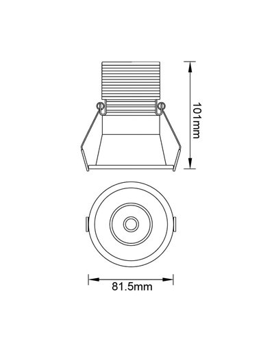 Downlight LED empotrable discreto 12W CANE negro, 38º, Ø81,5mm 3000K/4000K