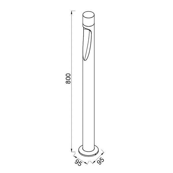 Lampe de jardin LED ARAN gris foncé de 80 cm de haut avec corps incurvé élégant, IP65 6 W 3000 K