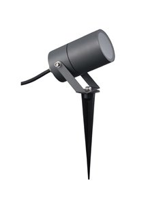 Foco con piqueta exterior orientable gris oscuro QUEBEC, decorativo para jardín GU10, IP65