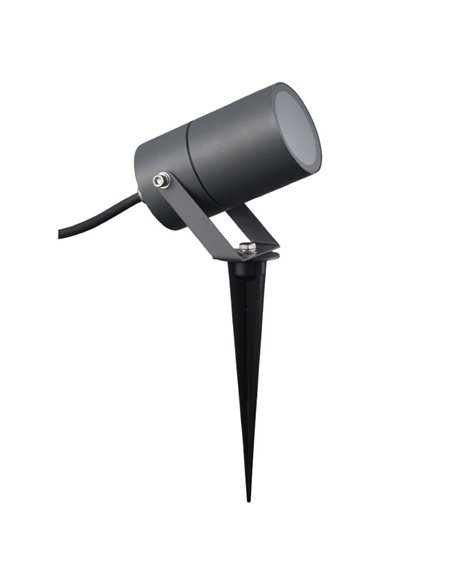 Spot extérieur orientable sur piquet, gris foncé, QUEBEC, décoratif pour jardin, GU10, IP65