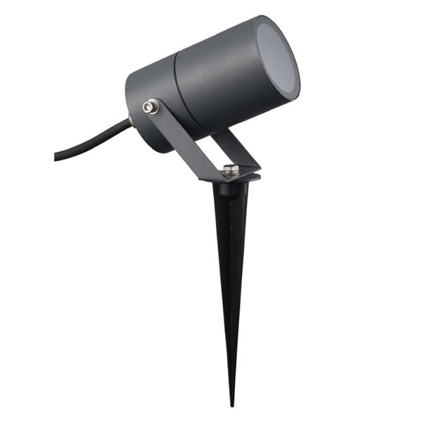 Foco con piqueta exterior orientable gris oscuro QUEBEC, decorativo para jardín GU10, IP65