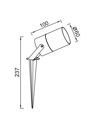 Spot extérieur orientable sur piquet, gris foncé, QUEBEC, décoratif pour jardin, GU10, IP65