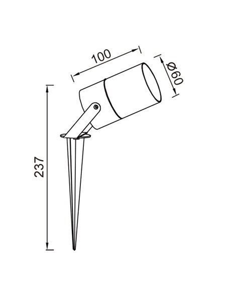 Spot extérieur orientable sur piquet, gris foncé, QUEBEC, décoratif pour jardin, GU10, IP65