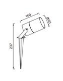 Foco con piqueta exterior orientable corten QUEBEC, decorativo para jardín GU10, IP65