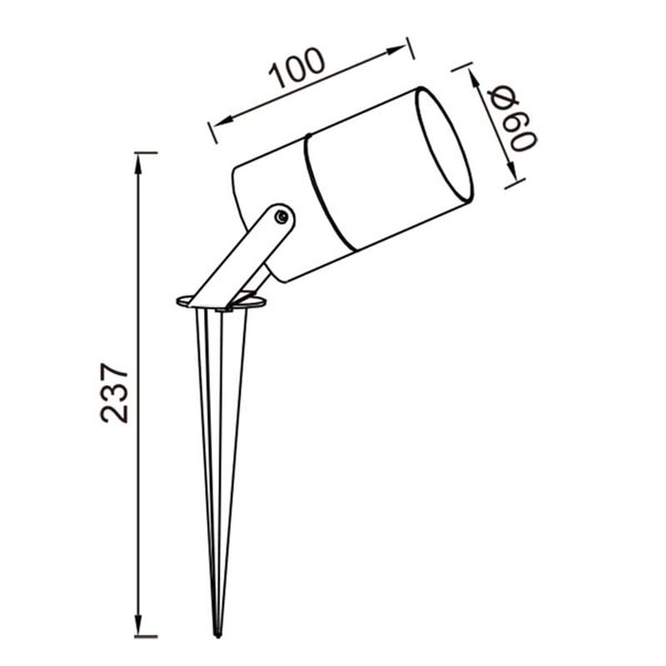 Spot extérieur orientable avec piquet en corten QUEBEC, décoratif pour jardins, GU10, IP65