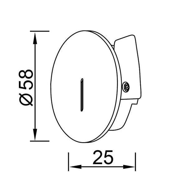 Luminária LED redonda SOTAVENTO para encastrar em escadas ou corredores, branca, Ø58mm, 3W, 3000K, IP42, recorte 45mm