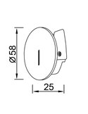 Luz LED empotrable redonda para escalera o pasillo SOTAVENTO negro, Ø58mm 3W 3000K, IP42, corte 45mm