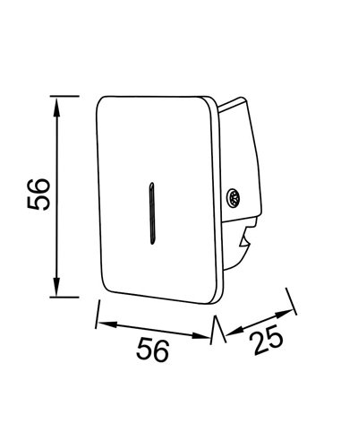 Spot LED encastré carré SOTAVENTO pour escaliers ou couloirs, blanc, 56 mm, 3 W, 3 000 K, IP42, découpe 45 mm