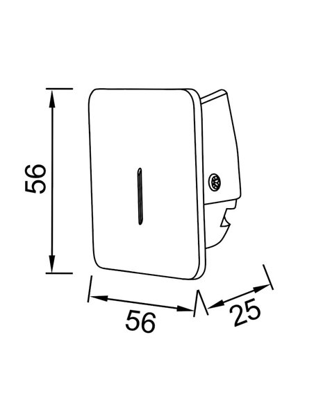 Spot LED encastré carré SOTAVENTO pour escaliers ou couloirs, blanc, 56 mm, 3 W, 3 000 K, IP42, découpe 45 mm
