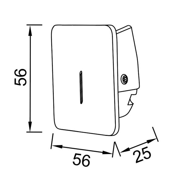Spot LED encastré carré SOTAVENTO pour escaliers ou couloirs, blanc, 56 mm, 3 W, 3 000 K, IP42, découpe 45 mm