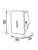 Luz LED empotrable cuadrada para escalera o pasillo SOTAVENTO negro, 56mm 3W 3000K, IP42, corte 45mm